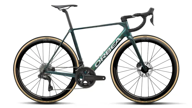 Orbea ORCA M20i LTD PWR Road Bike in Escape Green - Carbon View