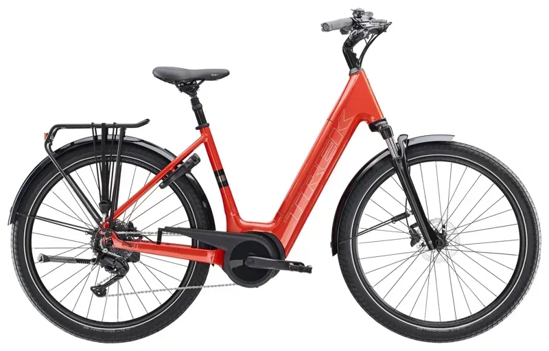 Trek Verve+ 3 400WH Lowstep E-Hybrid Bike in Red